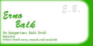 erno balk business card